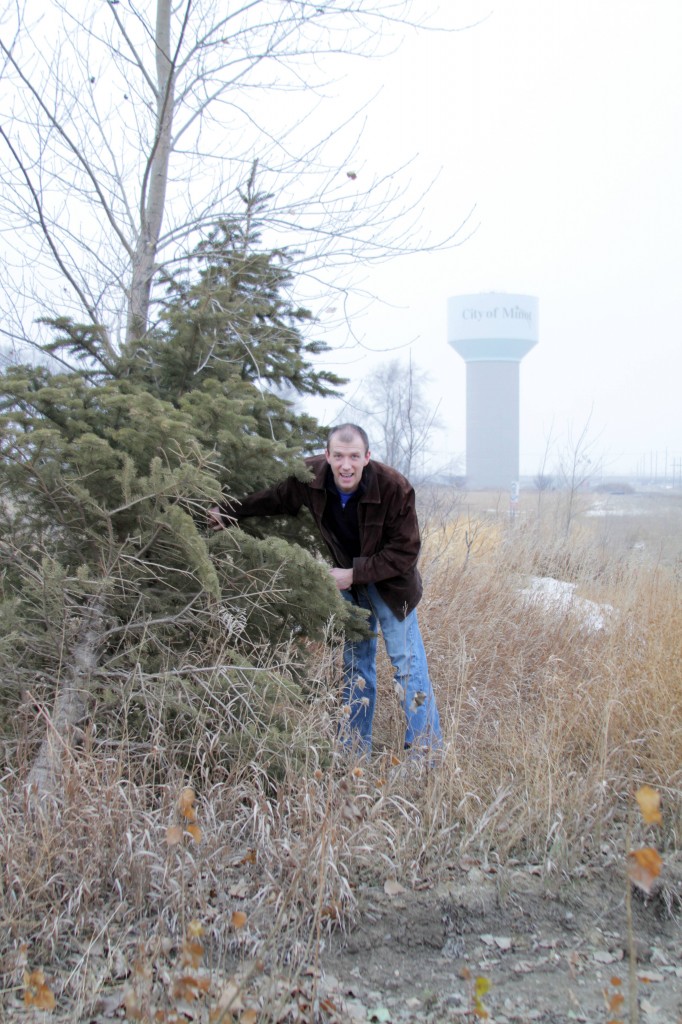 Cutting down our Christmas Tree