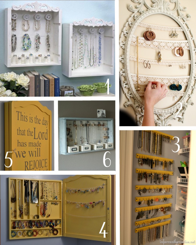 diy jewelry organizer round up