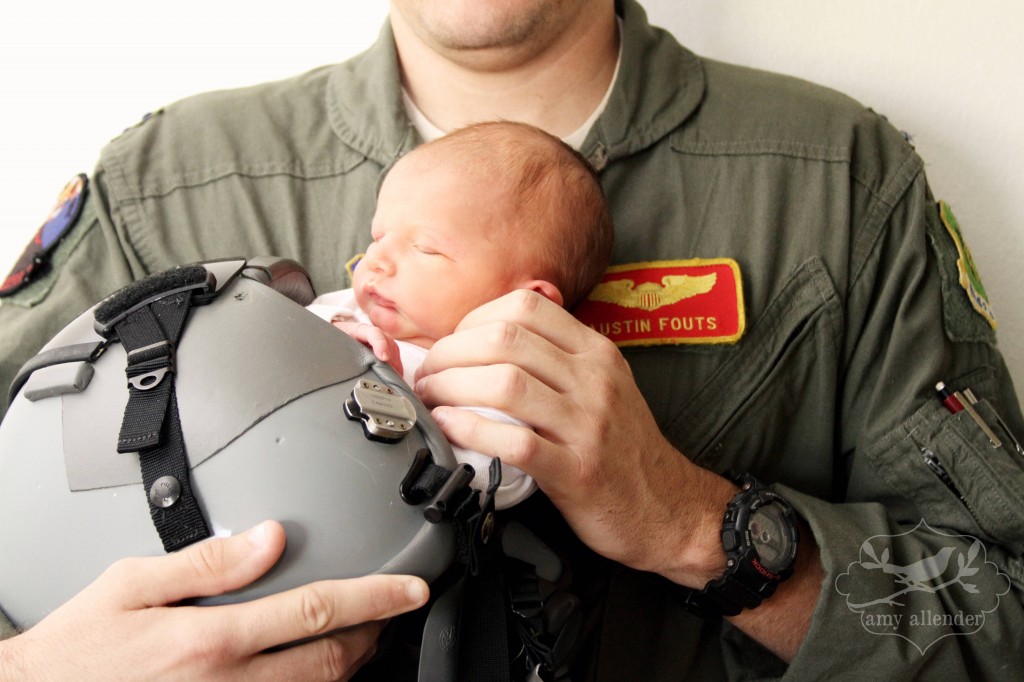 Military new born portrait