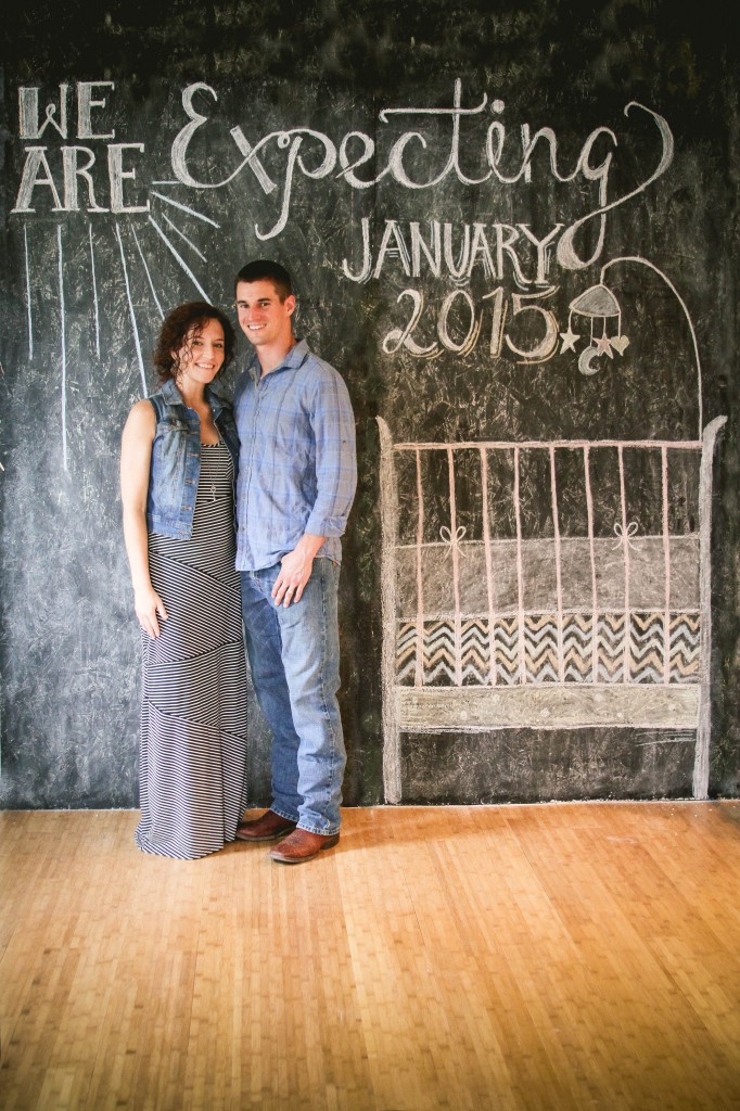 Chalkboard pregnancy announcement 