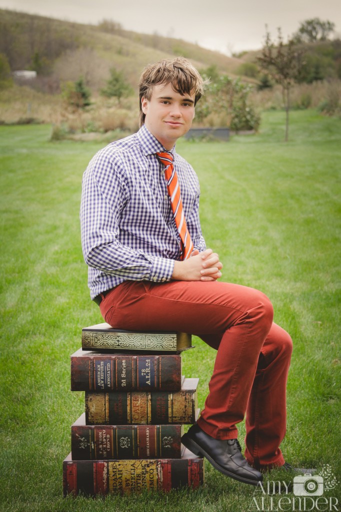 book themed senior portrait